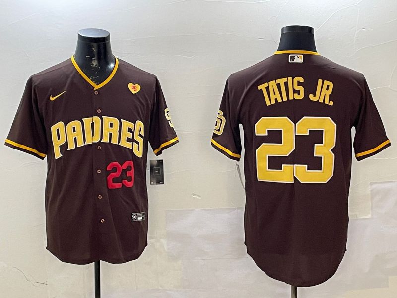 Men San Diego Padres #23 Tatis jr Brown Game 2025 Nike MLB Jersey style 10->san diego padres->MLB Jersey